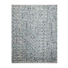 LoomBloom 8x10 Gray, Blue Hand Knotted Oushak 100% Wool Modern & Contemporary Oriental Area Rug