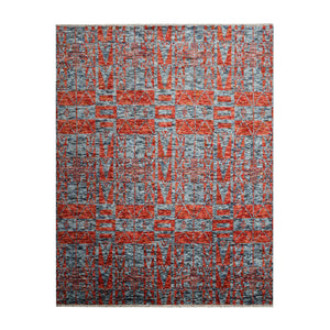 LoomBloom 8x10 Slate, Orange Hand Knotted Oushak 100% Wool Modern & Contemporary Oriental Area Rug