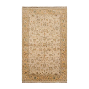 3x5 Beige, Tan Hand Knotted 100% Wool Agra Traditional Oriental Area Rug