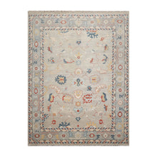 9x12 Hand Knotted All-Over Wool Oushak Arts & Crafts  Oriental Area Rug Gray,Beige Color