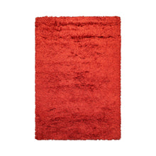 LoomBloom 5x8 Red Hand Woven Contemporary Shag Area Rug crafted from Solid Wool