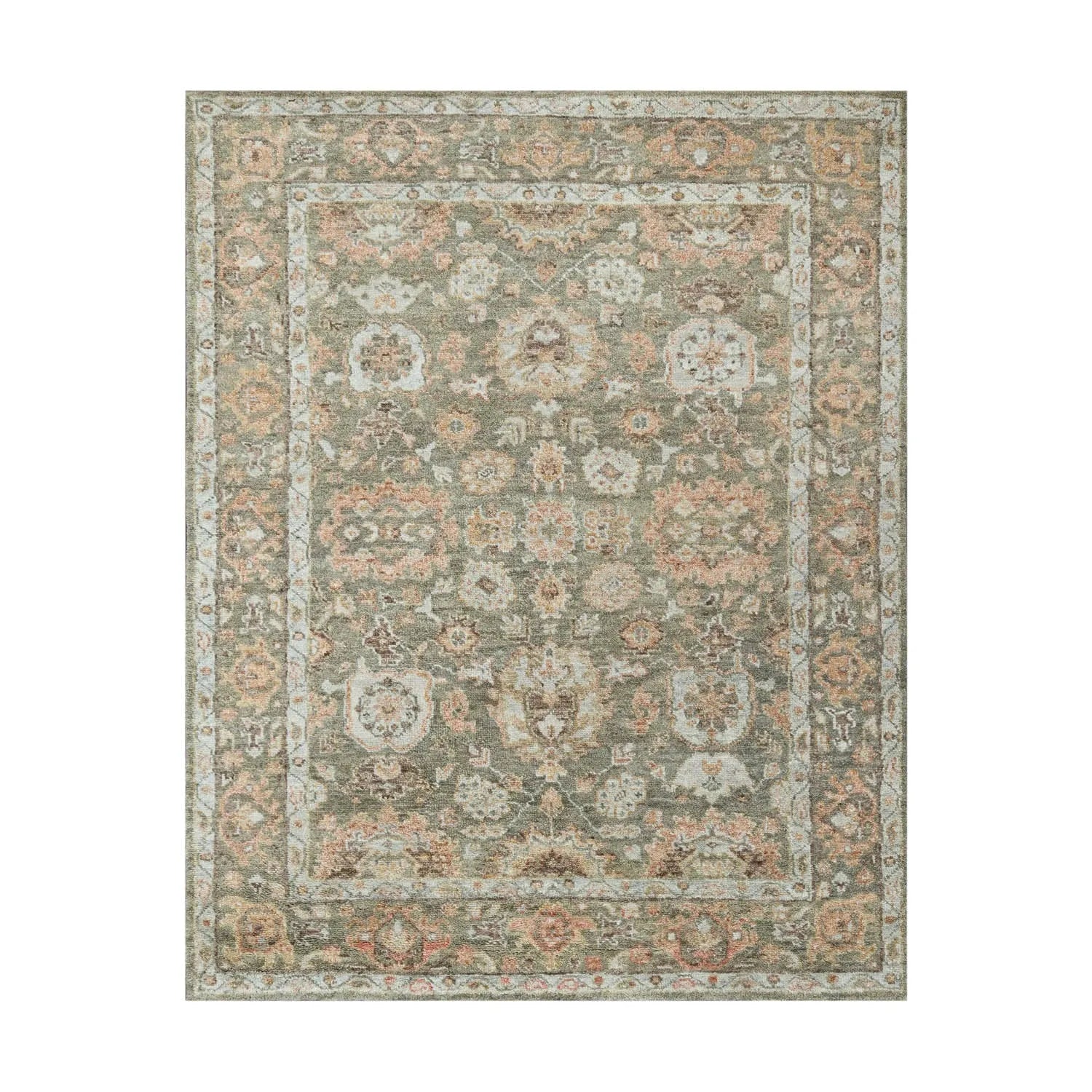 8x10 Moss Hand Knotted 100% Wool Turkish Oushak Oriental Area Rug ...