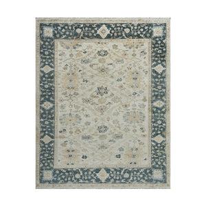 Multi Size Beige Turkish Oushak Wool Hand Knotted Traditional Elegance Oriental Rug