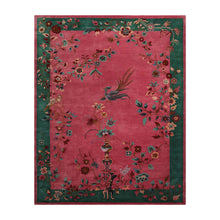 Multi Size Hand Tufted Floral New Zealand Wool Chinese Art Deco  Oriental Area Rug Pink,Emerald Color