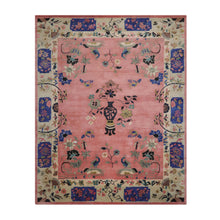 Multi Size Hand Tufted Pictorial New Zealand Wool Chinese Art Deco  Oriental Area Rug Pink,Ivory Color