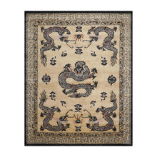 Multi Size Hand Tufted Pictorial New Zealand Wool Chinese Art Deco Traditional  Oriental Area Rug Beige,Black Color