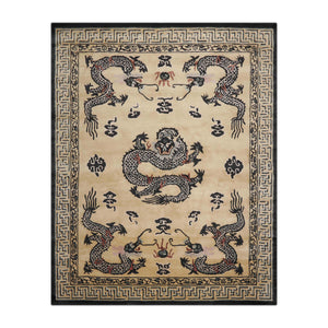 Multi Size Hand Tufted Pictorial New Zealand Wool Chinese Traditional  Oriental Area Rug Beige,Black Color