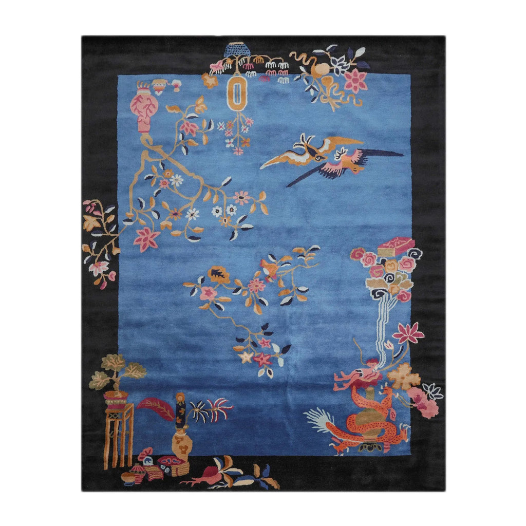 8x10 Blue Hand Tufted Chinese Pictorial Oriental Area Rug | Oriental ...