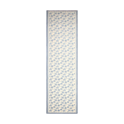 3' x 10'  Ivory Blue Color Machine Made Pile Area Rug Wool Traditional Oriental Rug