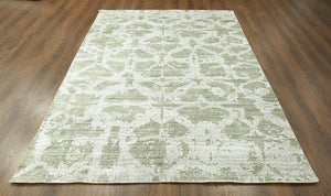 5' 4''x7' 6'' Tone On Tone Gray Color Hand Knotted Persian Wool/Bamboo Silk Transitional Oriental Rug