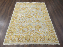 Multi Size Gray, Gold Hand Knotted 100% Wool Turkish Oushak Transitional Oriental Area Rug