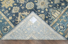 8x10 Blue, Beige Hand Knotted 100% Wool Turkish Oushak Transitional Oriental Area Rug