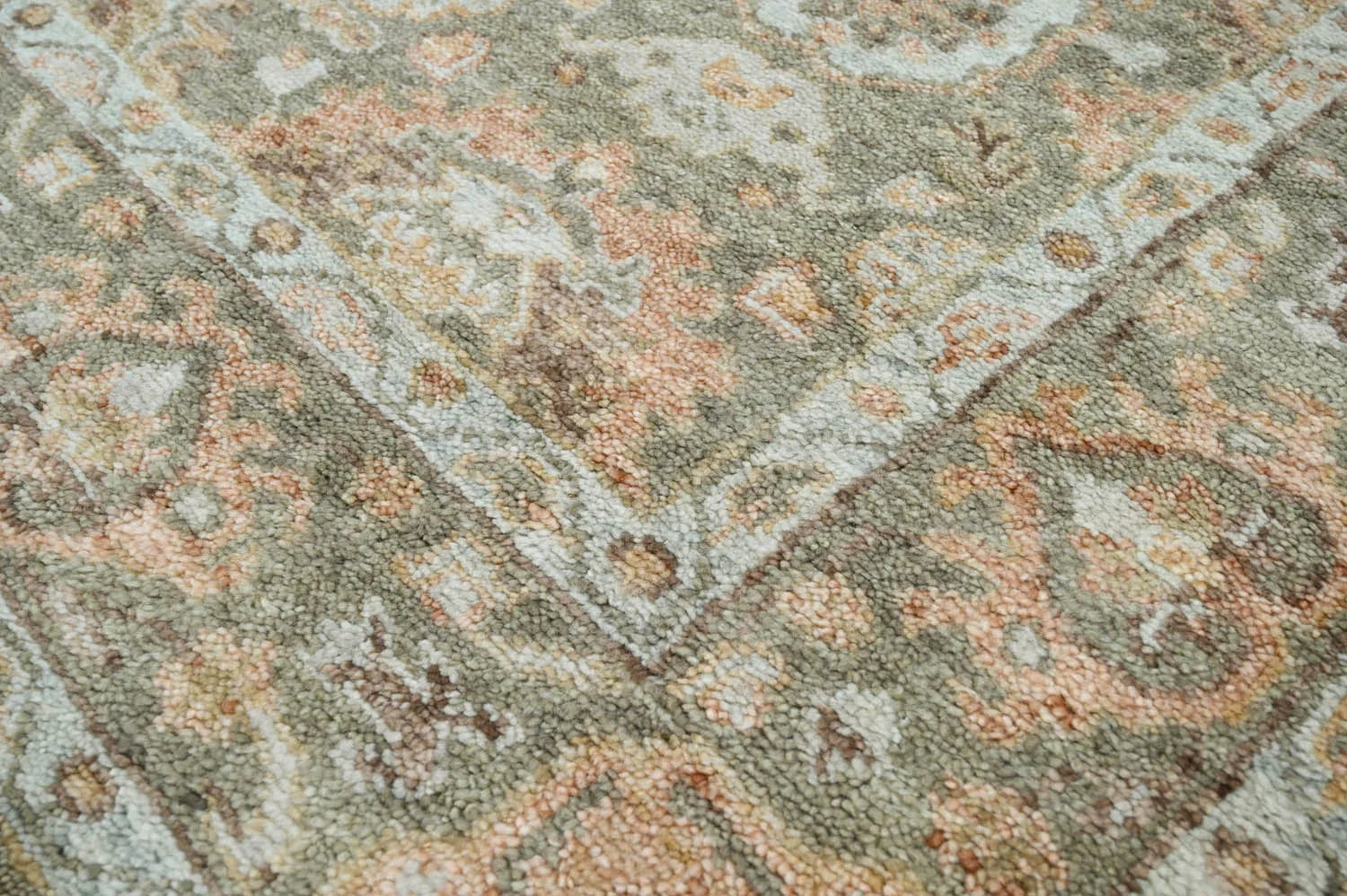 8x10 Moss Hand Knotted 100% Wool Turkish Oushak Oriental Area Rug ...