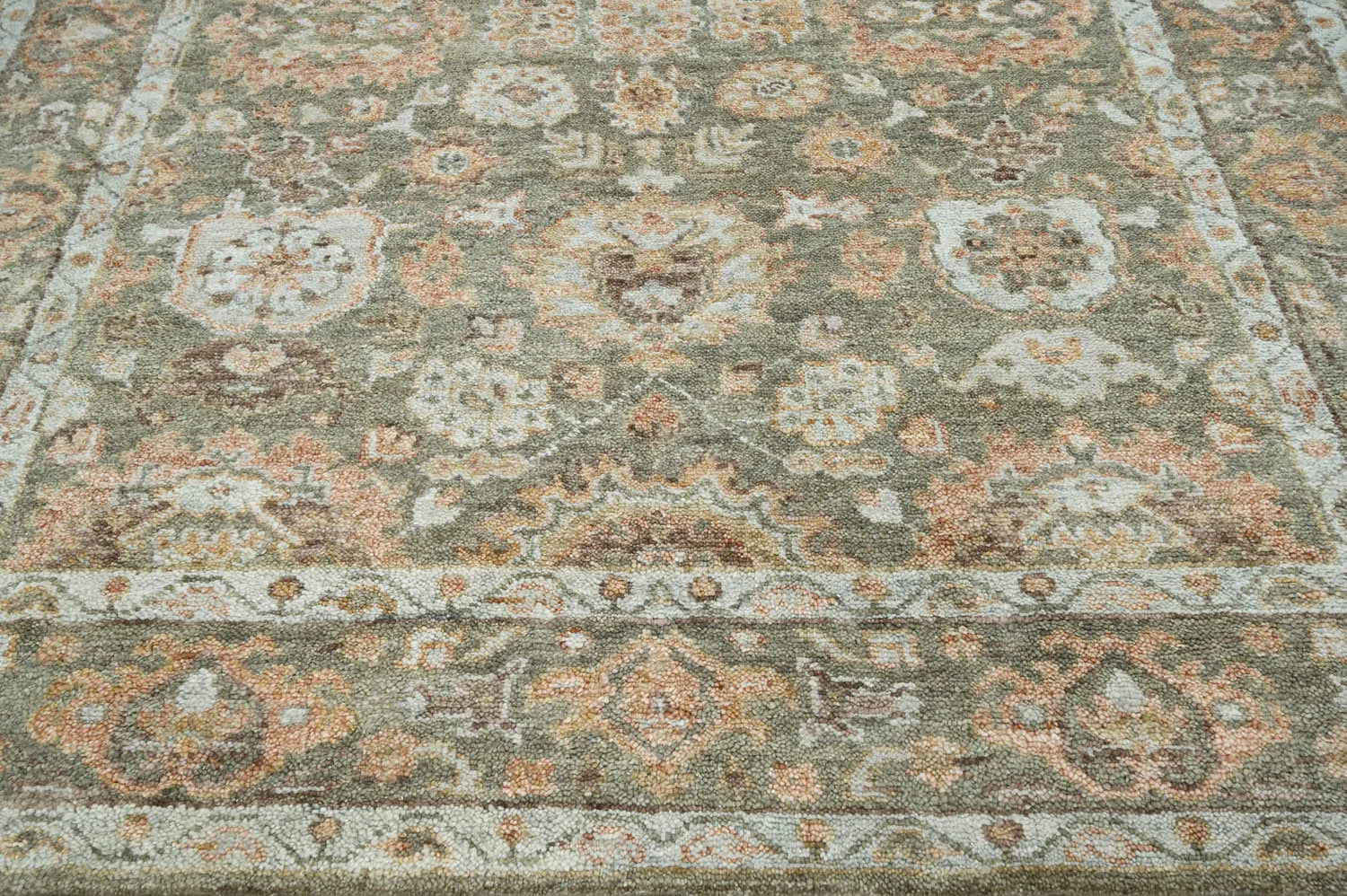 8x10 Moss Hand Knotted 100% Wool Turkish Oushak Oriental Area Rug ...