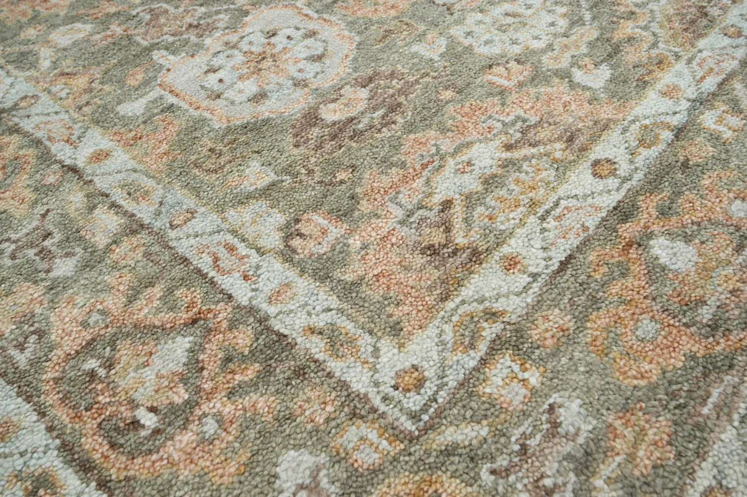 8x10 Moss Hand Knotted 100% Wool Turkish Oushak Oriental Area Rug ...