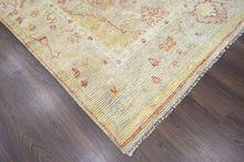 9x12 Tan, Beige Hand Knotted Afghan Oushak 100% Wool Oushak Traditional Oriental Area Rug