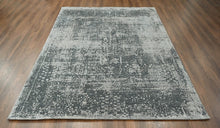 8x10 Tone on Tone Gray Hand Knotted 100% Wool Transitional Oriental Area Rug
