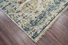 8x10 Beige Gray Gold Color Hand Knotted Oushak Wool Traditional Oriental Rug