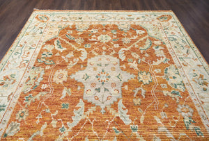9x12 LoomBloom Caramel Hand Knotted 100% Wool Turkish Oushak Traditional Oriental Area Rug