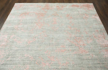 7' 8''x9' 9'' Gray Blush Color Hand Knotted Persian Wool/Bamboo Silk Transitional Oriental Rug