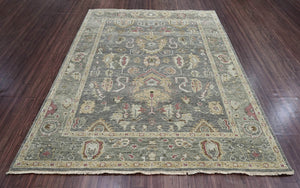 7' 8''x9' 8'' Gray Moss Graphite Color Hand Knotted Persian 100% Wool Traditional Oriental Rug