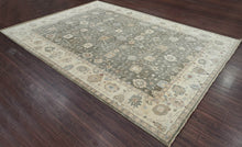 10x14 Gray Beige Muted Earth Tones Color Hand Knotted Oushak Wool Traditional Oriental Rug