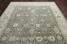 10x14 Gray Beige Muted Earth Tones Color Hand Knotted Oushak Wool Traditional Oriental Rug