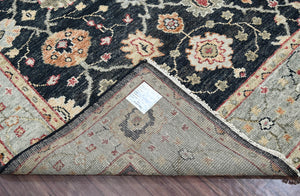 7' 8''x9' 10" Charcoal Sage Color Hand Knotted Persian 100% Wool Traditional Oriental Rug