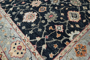 LoomBloom Multi Size Charcoal Hand Knotted 100% Wool Turkish Oushak Arts & Crafts Oriental Area Rug