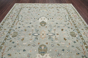 10x14 LoomBloom Gray, Mint Hand Knotted 100% Wool Turkish Oushak Traditional Oriental Area Rug