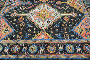 9x12 LoomBloom Charcoal Hand Knotted 100% Wool Turkish Oushak Arts & Crafts Oriental Area Rug