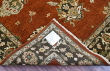 6x9 Burnt Orange Olive Green Beige Color Hand Knotted Oushak Arts & Crafts Wool Arts & Crafts/Mission Oriental Rug