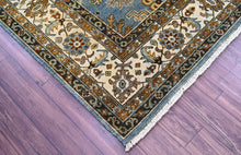 8x10 Blue Cream Gold Color Hand Knotted Oushak Arts & Crafts Wool Arts & Crafts/Mission Oriental Rug