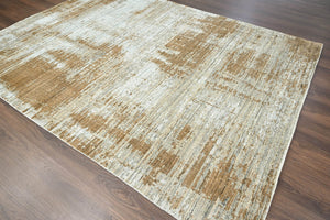 8x10 Gray, Beige Hand Knotted Oushak 100% Wool Modern & Contemporary Oriental Area Rug