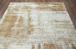 8x10 Gray, Beige Hand Knotted Oushak 100% Wool Modern & Contemporary Oriental Area Rug