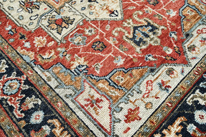 6x9 LoomBloom Ivory, Red Hand Knotted 100% Wool Turkish Oushak Arts & Crafts Oriental Area Rug