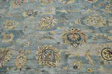 9x12 Blue Beige Gray Color Hand Knotted Transitional Wool Transitional Oriental Rug