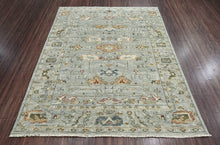 8x10 LoomBloom Gray Beige Hand Knotted 100% Wool Turkish Oushak Traditional Oriental Area Rug