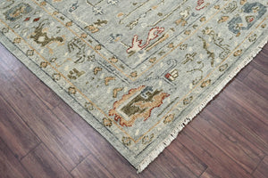 8x10 LoomBloom Gray Beige Hand Knotted 100% Wool Turkish Oushak Traditional Oriental Area Rug