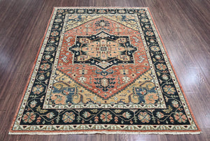 9x12 LoomBloom Rust Hand Knotted 100% Wool Turkish Oushak Traditional Oriental Area Rug