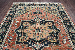 9x12 LoomBloom Rust Hand Knotted 100% Wool Turkish Oushak Traditional Oriental Area Rug