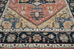 9x12 LoomBloom Rust Hand Knotted 100% Wool Turkish Oushak Traditional Oriental Area Rug