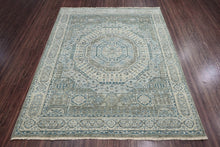 7' 7''x10'  Gray Beige Blue Color Hand Knotted Persian 100% Wool Traditional Oriental Rug