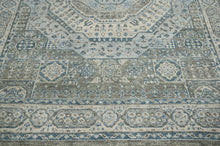 8' 6''x12' 2'' Gray Beige Blue Color Hand Knotted Persian 100% Wool Traditional Oriental Rug