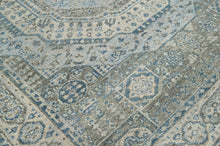 8' 7''x11' 10" Gray Beige Blue Color Hand Knotted Persian 100% Wool Traditional Oriental Rug