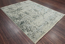 8x10 Beige Gray Muted Earth Tones Color Hand Knotted Transitional Wool Transitional Oriental Rug