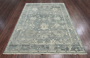 9x12 LoomBloom Gray Hand Knotted 100% Wool Turkish Oushak Traditional Oriental Area Rug