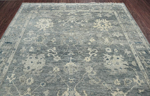 9x12 LoomBloom Gray Hand Knotted 100% Wool Turkish Oushak Traditional Oriental Area Rug