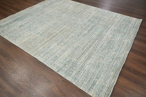 8x10 Celadon,Beige Hand Knotted Hand Made 100% Wool Modern & Contemporary Oriental Area Rug