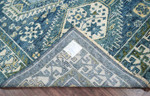 6x9 LoomBloom Blue, Ivory Hand Knotted 100% Wool Turkish Oushak Traditional Oriental Area Rug